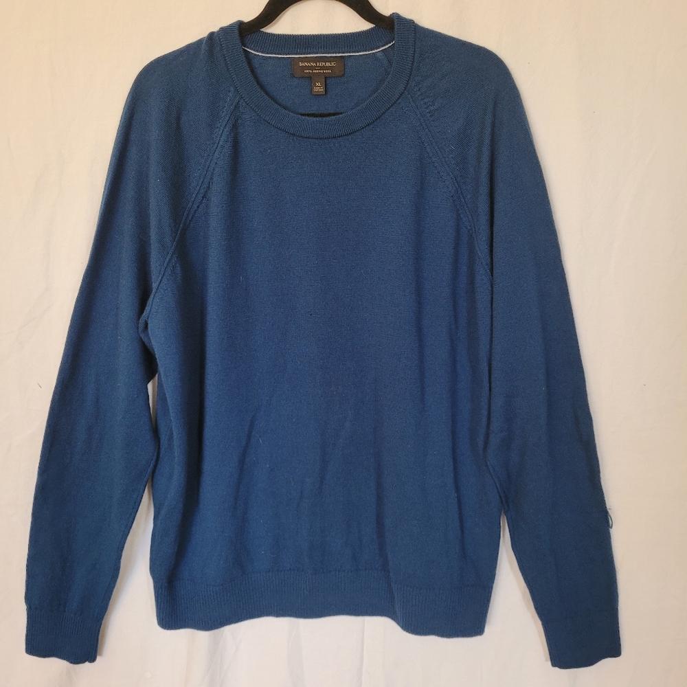 BANANA REPUBLIC 100% Merino Wool Sweater Size XL Teal Outdoor Base Layer